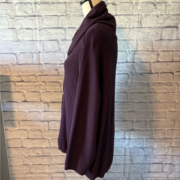 Workshop Republic Clothing Deep Purple Cowl Neck Sweater - Picture 3 of 7